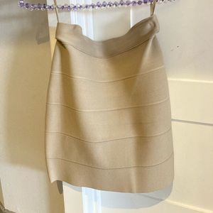 BCBG tan bandage miniskirt